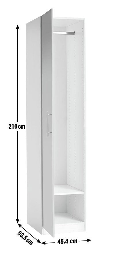 Munich 1 Door Wardrobe - White | Compact Clothing Organization