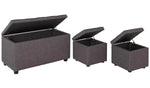 Home Wendover Fabric Ottoman with Stools Grey | Storage Ottoman Bench Furniture