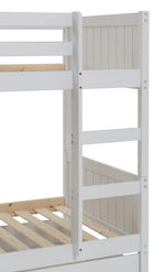 Detachable Bunk Bed with Trundle - White | Convertible Bedroom Setup