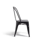 Industrial Pair of Metal Dining Chairs-Matt Black | Industrial dining chairs
