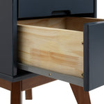 Pimlico 2 Drawer Bedside Table - Blue | Small storage nightstand