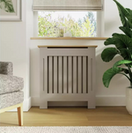 GFW Longslow Small Radiator Cover Grey & Oak | Modern Radiator Cabinet Furniture