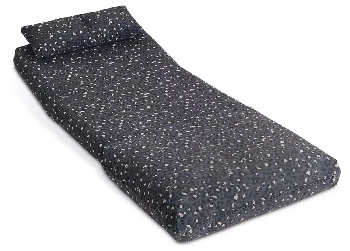 Lexi Single Fabric Chairbed Black Blue Convertible Sofa Guest Bed