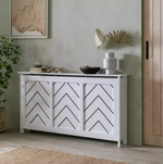 Chevron Large Radiator Cover White | Modern Decorative Cover