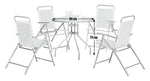 Home 4 Seater Folding Metal Patio Set - Siler | Table and Chairs Patio Set