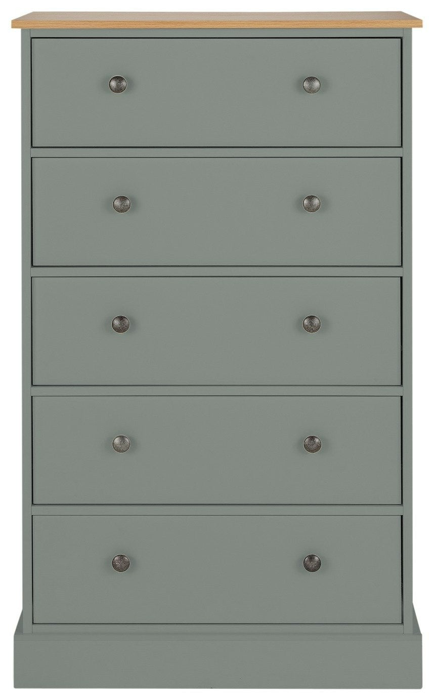 Home Kensington 5 Drawer Chest - Sage Green | Organized Clothing Space