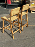 Habitat Faro Pair of Woven Oak Bar Stools - Natural ( S )