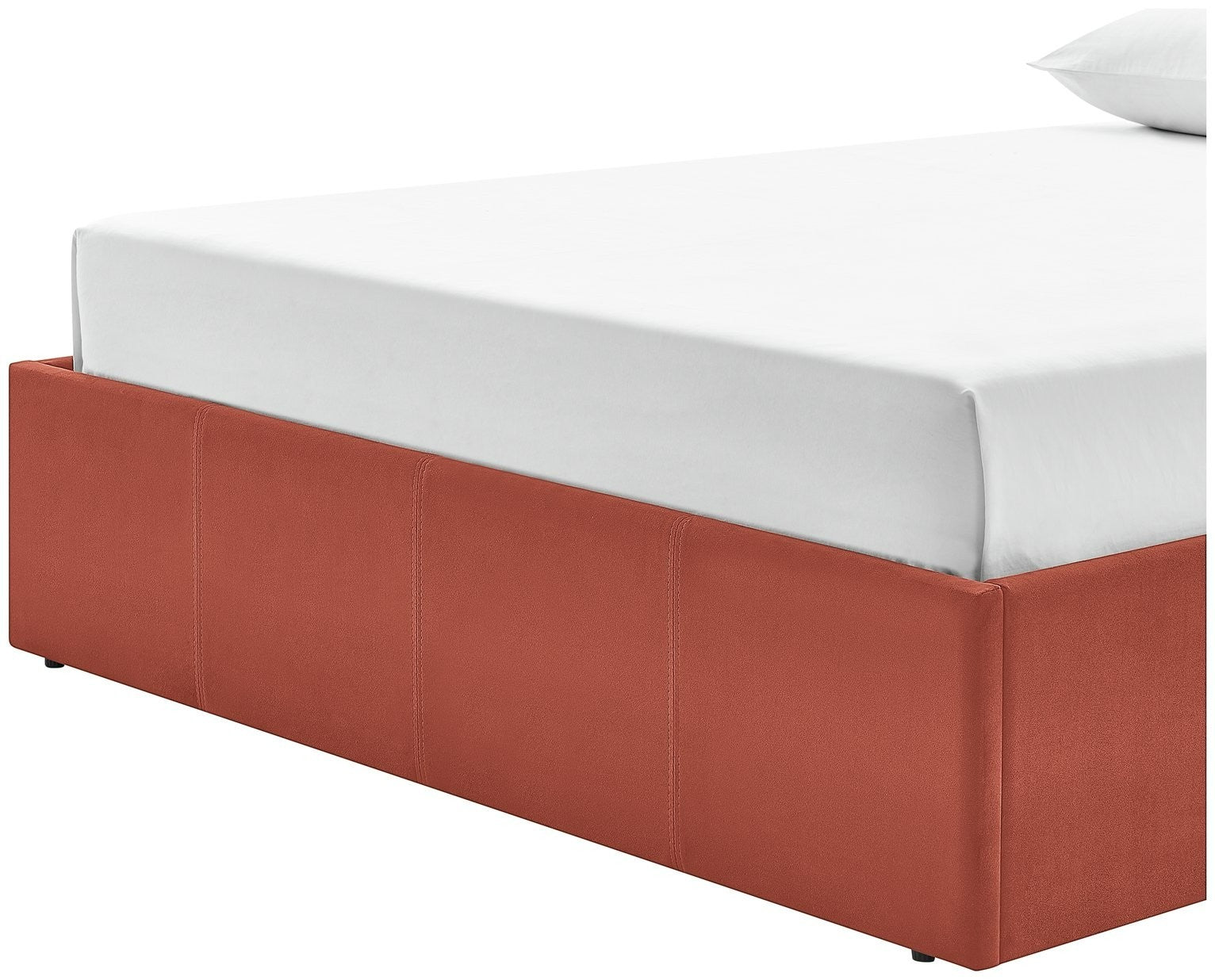 Home Luca Small Double End Lift Ottoman Bed - Orange | Space-saving ottoman bed