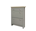 Lancaster 2 Door 1 Drawer Shoe Cabinet - Grey