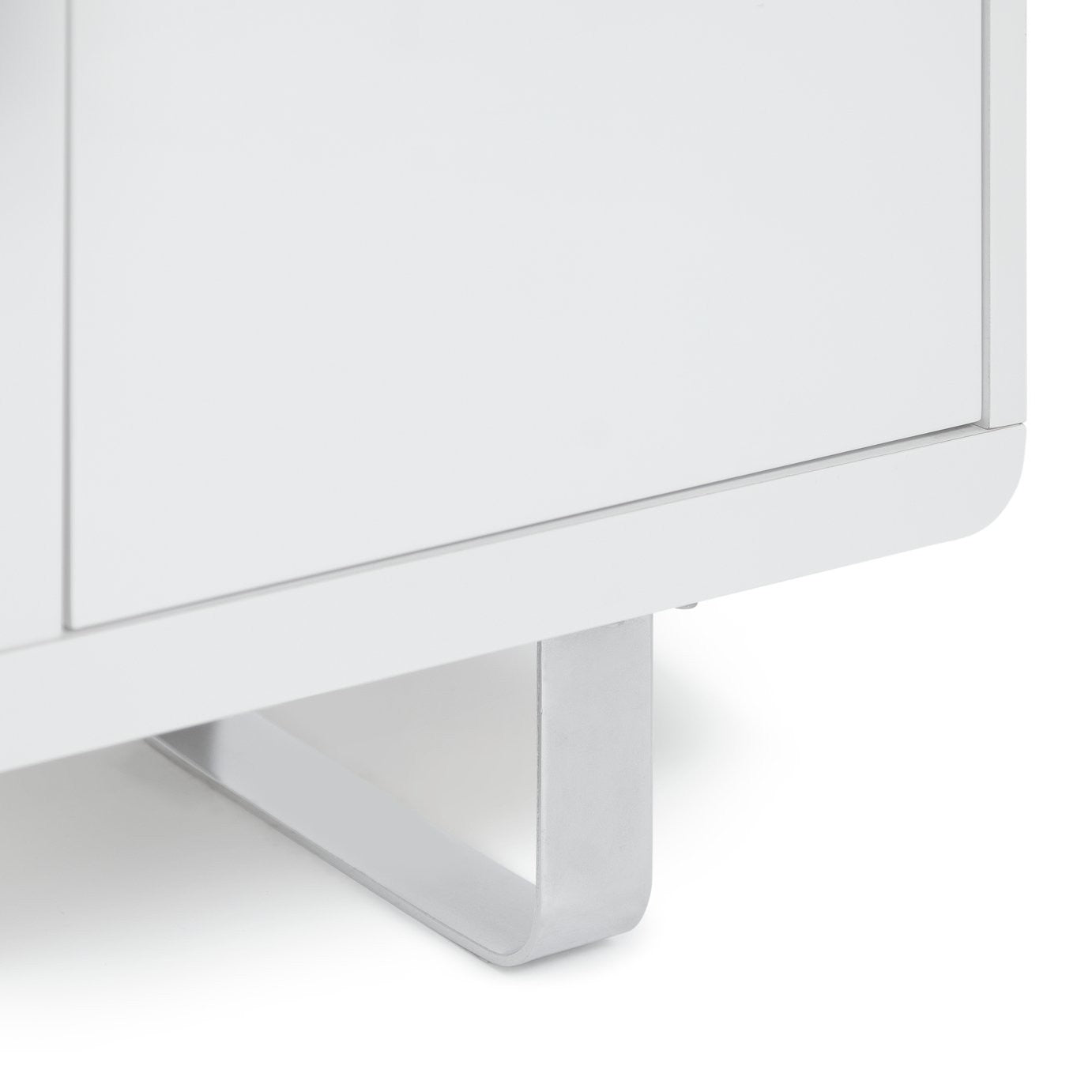 Sleigh 2 Door Sideboard - White Gloss | White Gloss Furniture for Living Room
