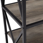 Walker Edison Metal X Wood Bookshelf - Grey Wash