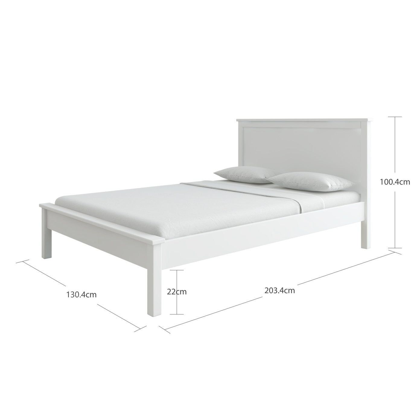 Brooklyn Small Double Wooden Bed Frame - White | Small double bed for small room