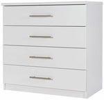 Home Normandy 4 Drawer Chest of Drawers White | Bedroom Storage Furniture Modern