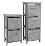 2 and 3 Drawer Bathroom Units - Grey | Slim Storage Cabinet for Organization