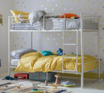 Mason Single Bunk Bed For Kids / Adults / Teenager - White x2 Memory Mattress