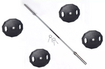 Pro Fitness 6FT Olympic Bar and 80kg Bumper Rubber Plates 2" + Spring Collars