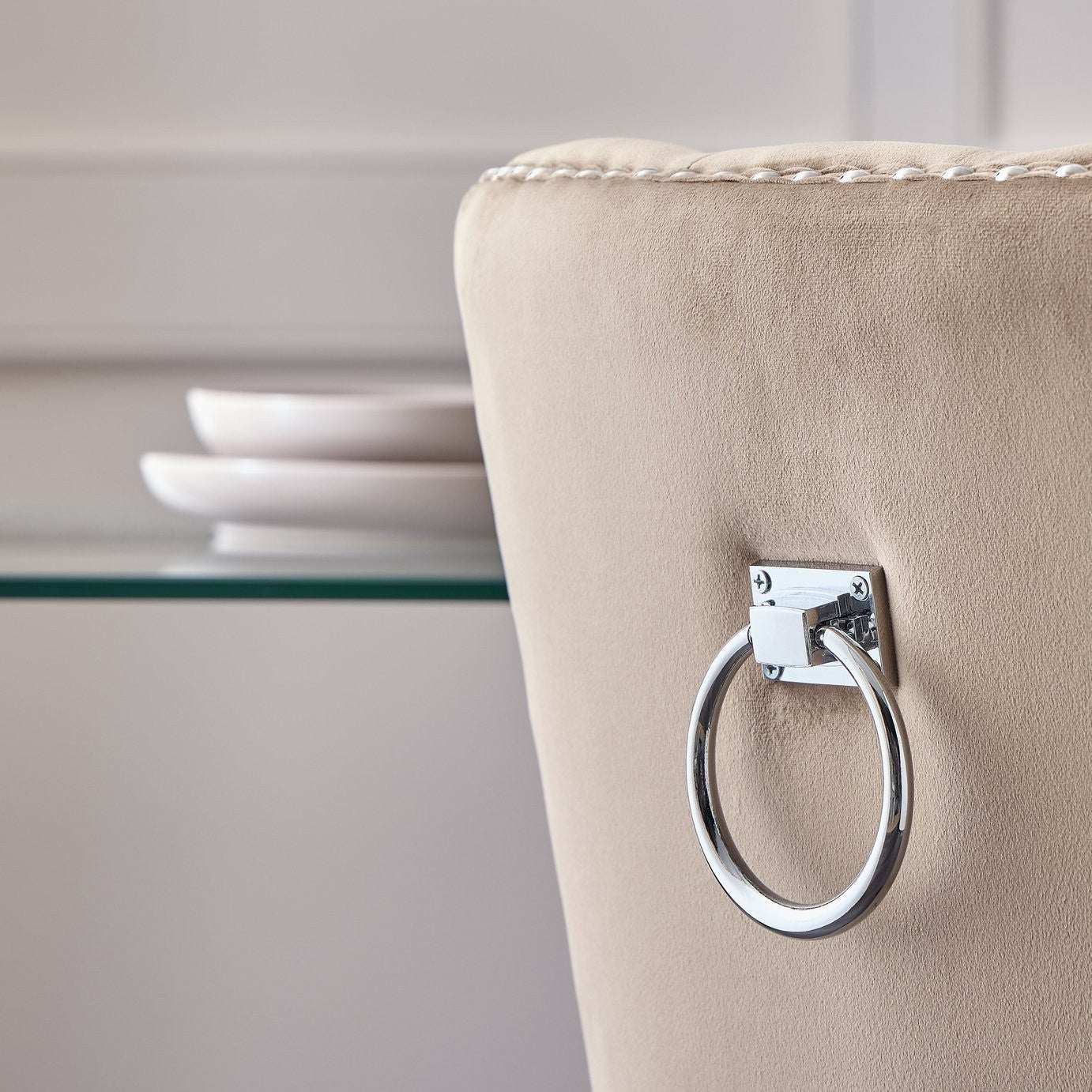 Home Princess Velvet Dining Chair - Taupe | Elegant Mealtime Seating