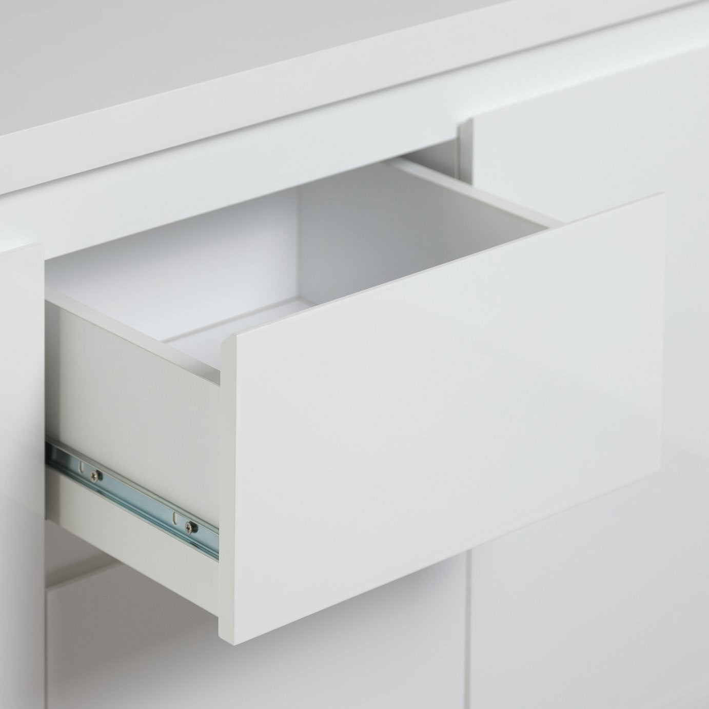 Home Sleigh 3 Door 1 Drawer Sideboard - White Gloss | Furniture for Living Room
