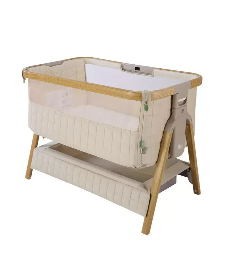 Tutti Bambini CoZee Sense Bedside Crib Sand | Baby Bedside Sleeper Crib
