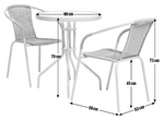 Home 2 Seater Rattan Effect Garden Bistro Set - Grey