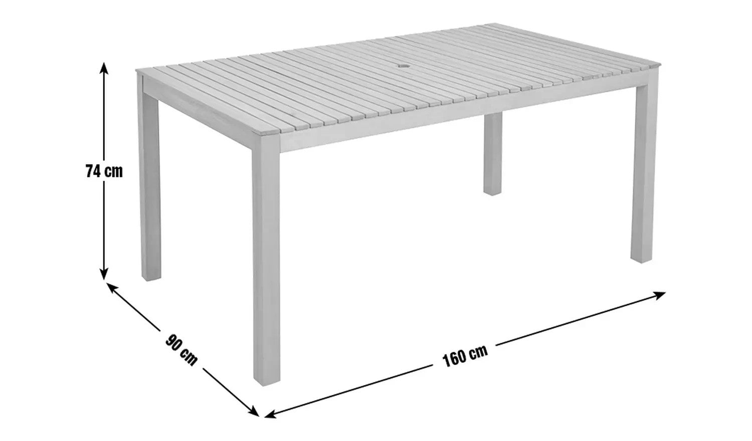 Luana Rectangular Garden Table Light Wood | Outdoor Patio Dining Table
