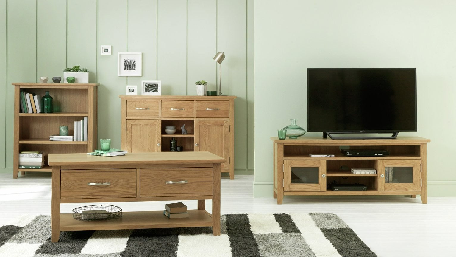 Home Islington 2 Door Oak TV Unit - Natural | Organized Media Space