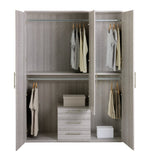 Home Brisbane 3 Door 3 Drawer Wardrobe – GreyOak (B Grade)