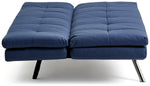Nolan Fabric 3 Seater Clic Clac Sofa Bed-Denim Blue | Modern Guest Solution