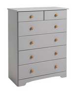 Home Nordic 6 Drawer Chest Grey | Wooden Storage Unit Bedroom Furniture