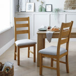 Ashwell Pair of 2 Oak Dining Chairs - Natural | Comfortable Mealtime Experience