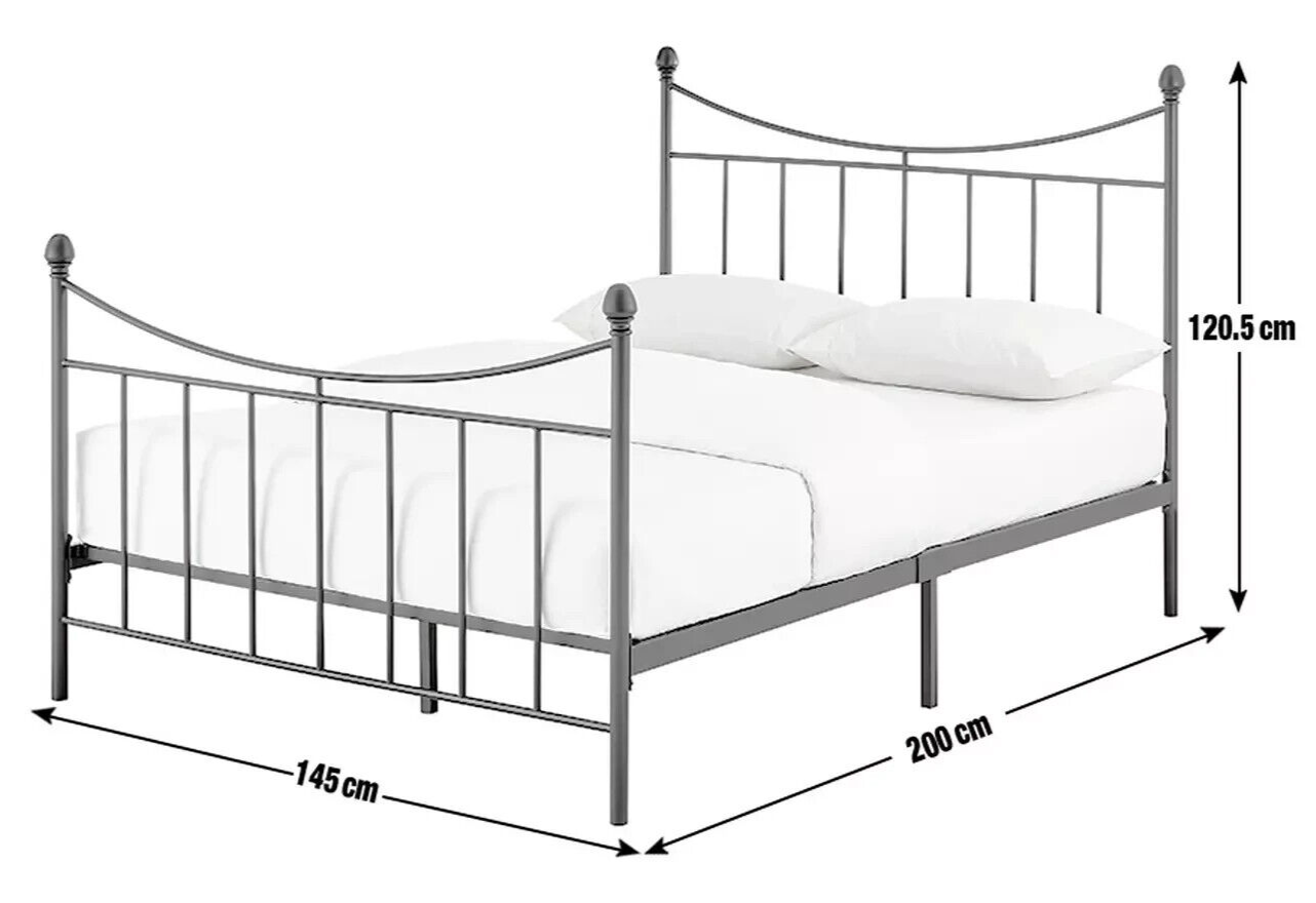 Habitat Home Clara Double Metal Bed Frame - Black | Frame with Mattress Bedroom