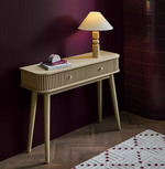 Home Kendi 2 Drawer Console Table Natural | Hallway Storage Furniture Unit