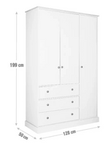 Home Kensington 3 Door 3 Drawer Wardrobe - Sage Green | Clothing Organization