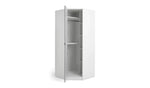 Munich Corner 1 Door Mirror Wardrobe - White | Stylish Room Arrangement