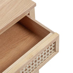 Mornington Rattan 1 Drawer Bedside Table - Oak