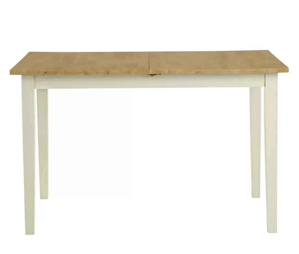 Home Chicago Extending Cream Dining Table & 6 Chairs | Large Modern Dining Room 