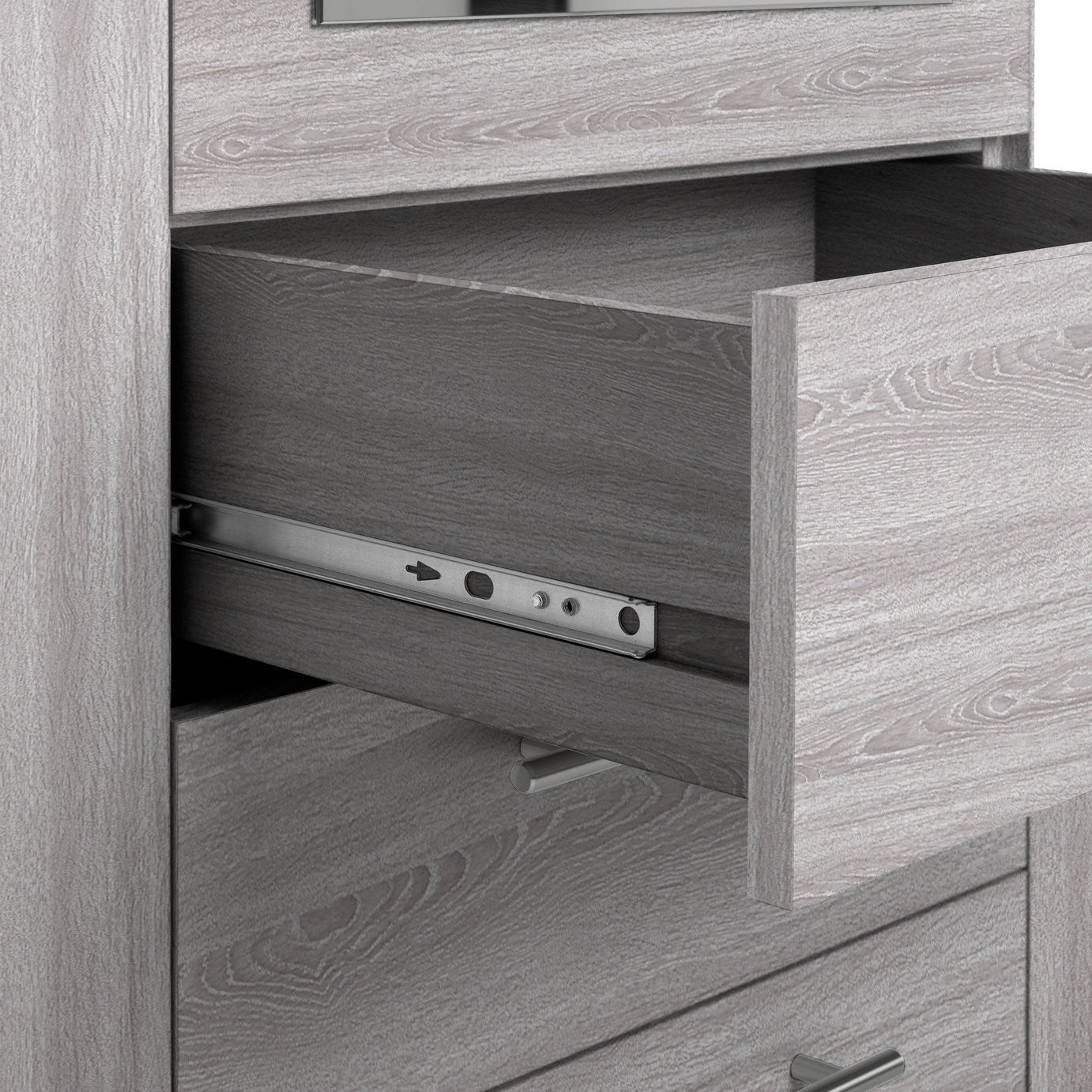 Home Brisbane 3 Door 3 Drawer Wardrobe – GreyOak (B Grade)