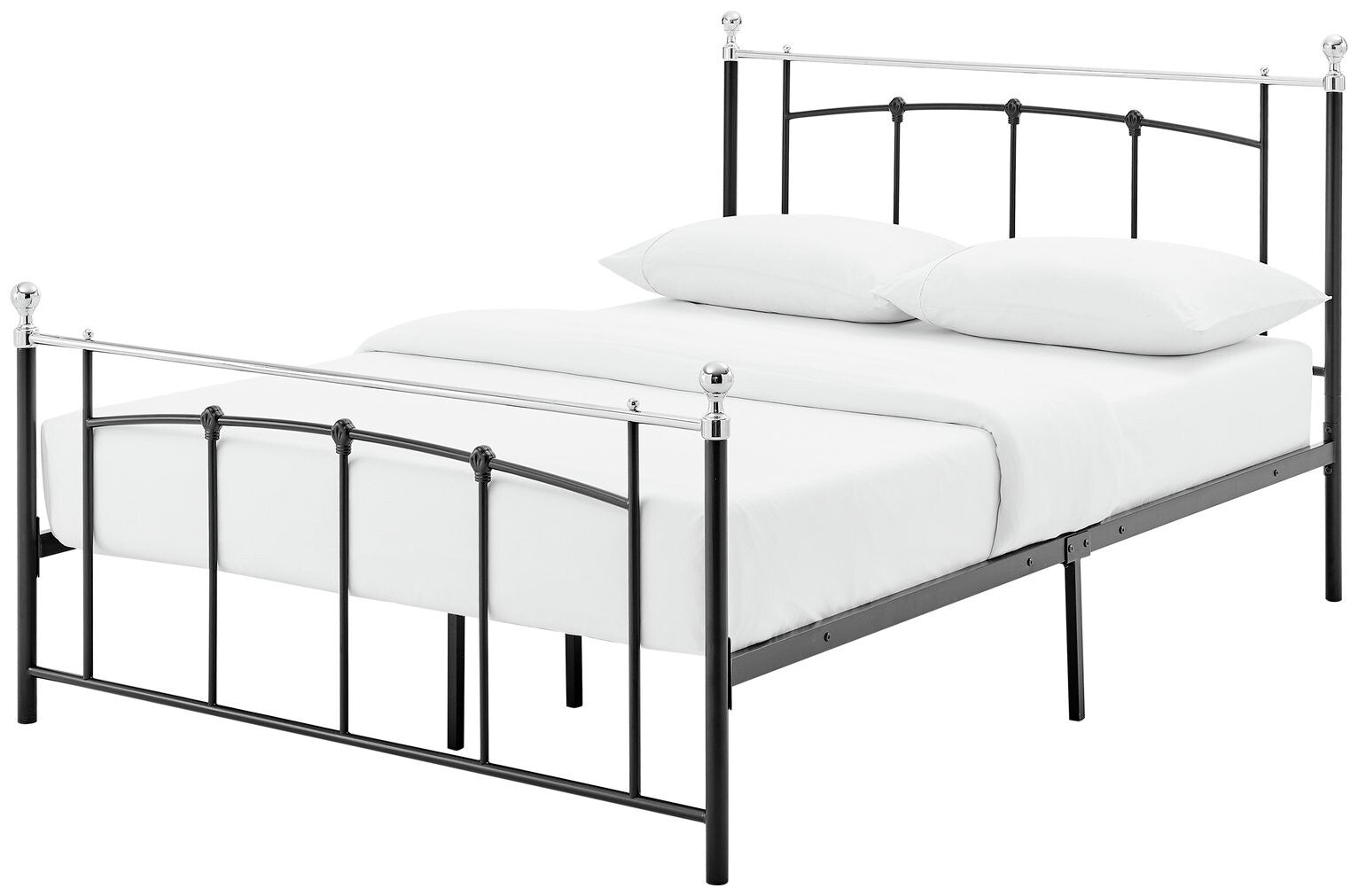 Yani Double Metal Bed Frame - Black - With Double 1000 Pocket Sprung Mattress
