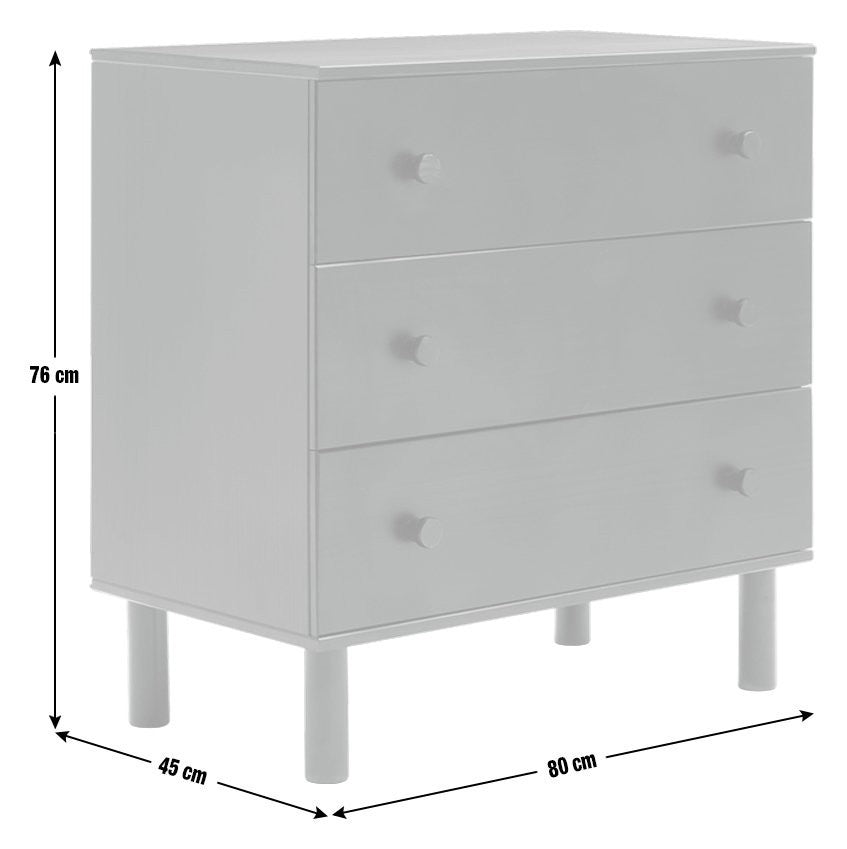 Akio 3 Drawer Chest - Walnut | Compact drawer chest
