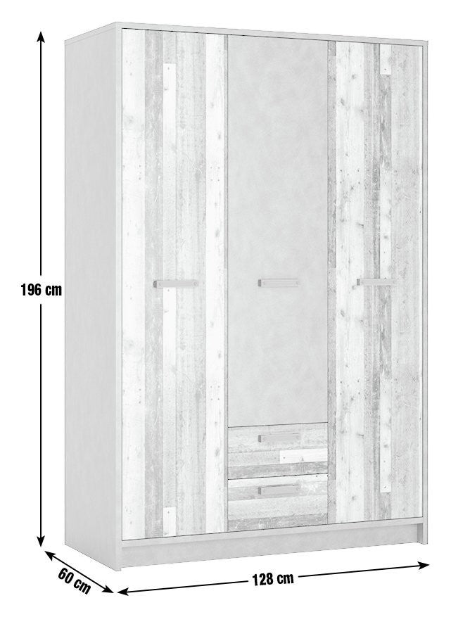 Nubi 3 Door 2 Drawer Wardrobe | Organized Living Space