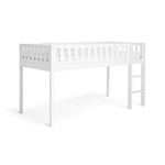 Kids Ronnie Single Midsleeper Bed - White | Raised bed & timeless shaker design