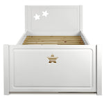 Stars Single Bed Frame With Drawer - White | Kids Bedroom Furniture
