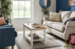 Winchester Coffee Table - White | Modern Living Room Table with Storage Shelf