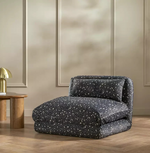 Lexi Single Fabric Chairbed Black Blue Convertible Sofa Guest Bed