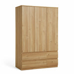 Home Jenson 3 Door 4 Drawer Wardrobe - New Oak (B Grade)