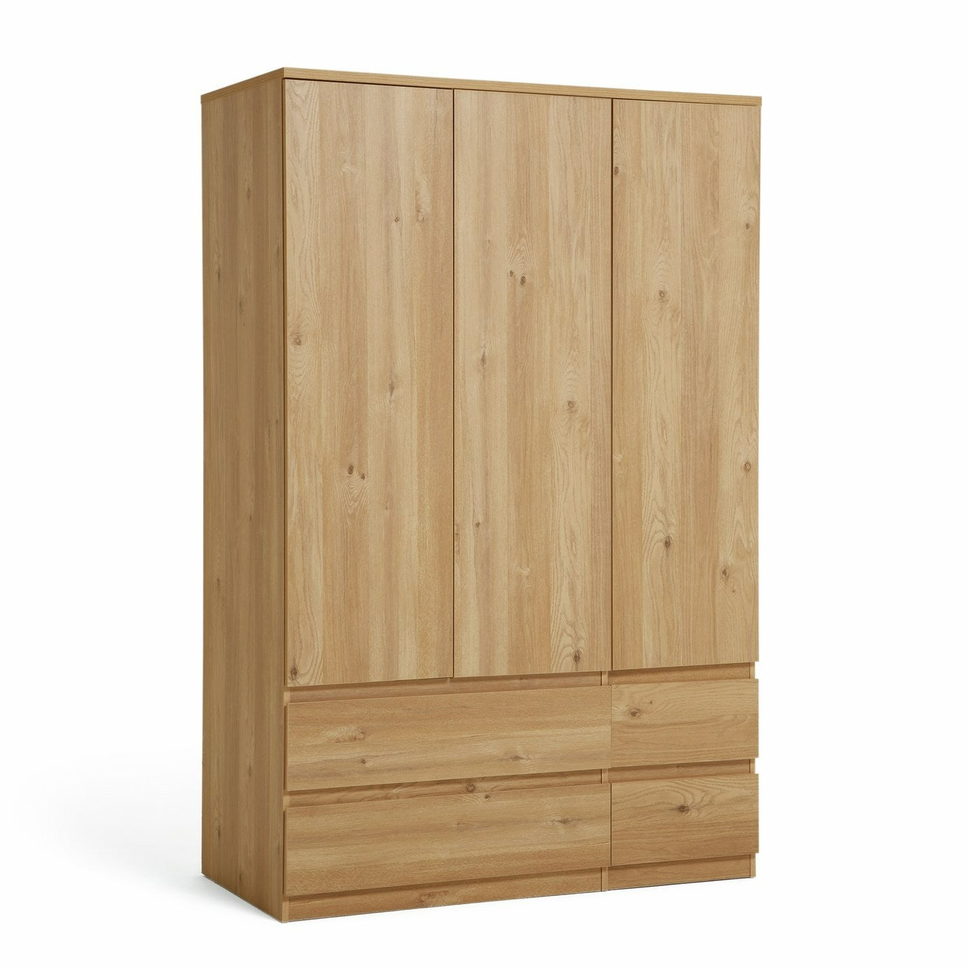 Home Jenson 3 Door 4 Drawer Wardrobe - New Oak (B Grade)