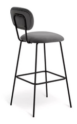 Habitat Ariana Pair of Velvet Bar Stools - Dark Grey | Luxurious Comfy Seating