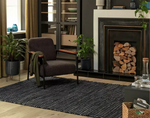 Leonardo Flatweave Wool Rug - Navy Blue - 170x240cm | Modern Living Room Rug