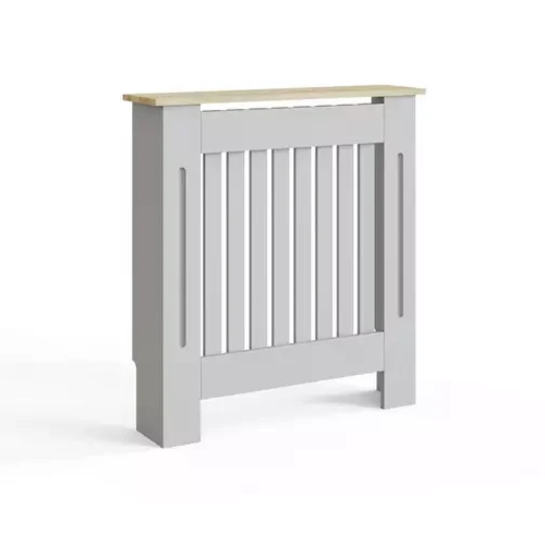 GFW Longslow Small Radiator Cover Grey & Oak | Modern Radiator Cabinet Furniture