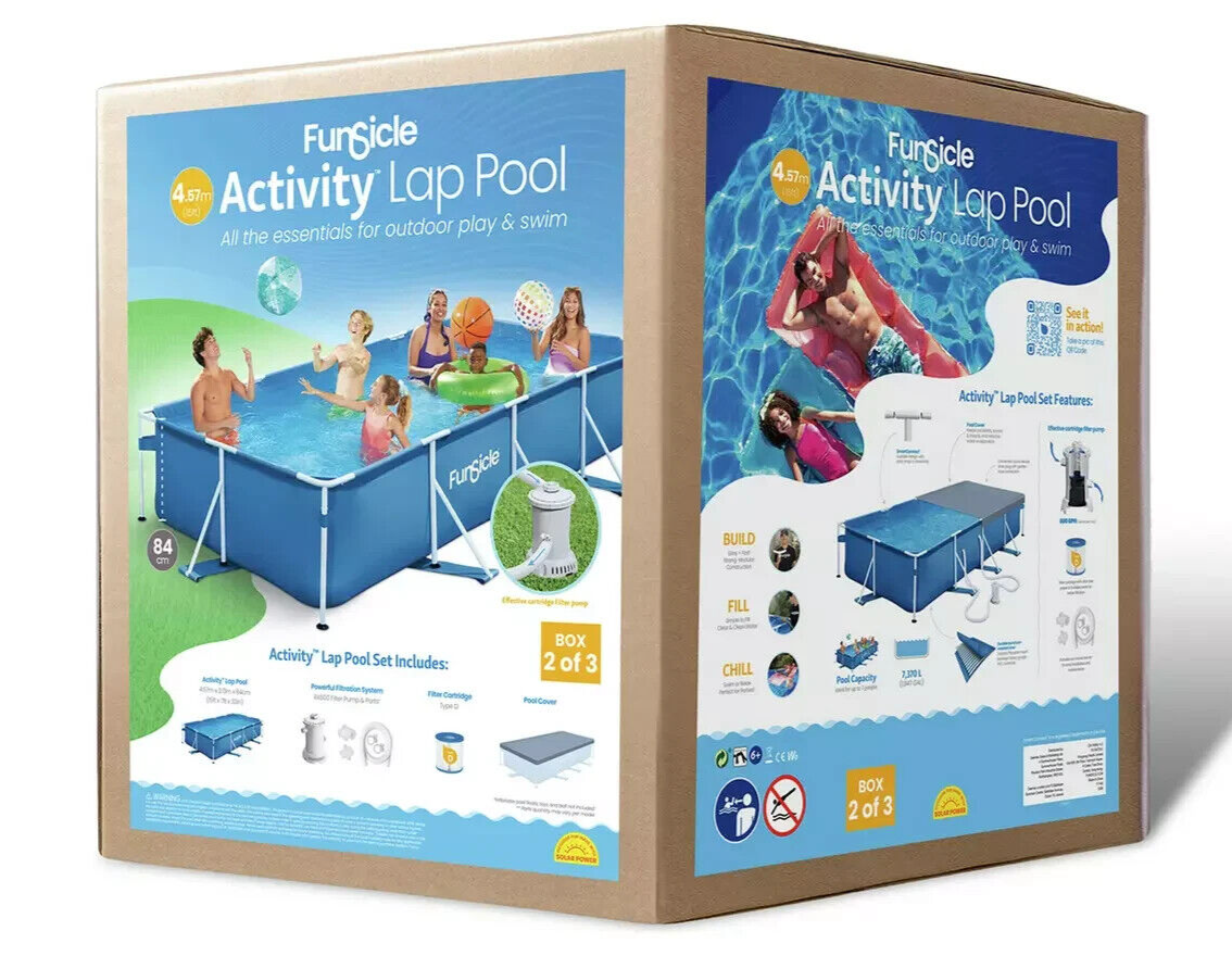 Funsicle Rectangular Frame Outdoor 15ft Pool